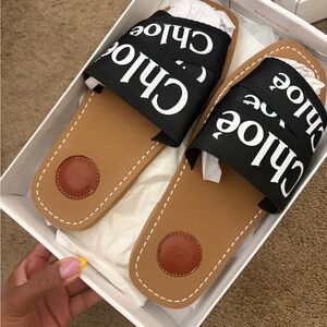 Chloe Black and Tan Sandals